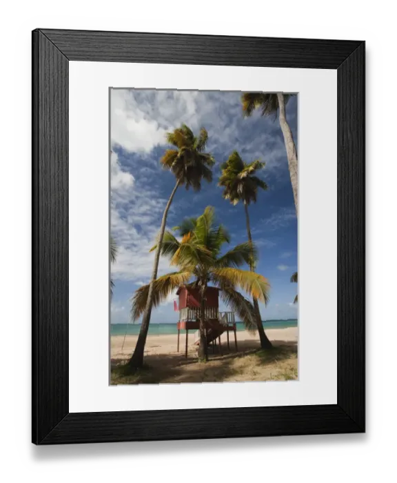 Framed Print : Puerto Rico, East Coast, Luquillo, Playa Luquillo Beach, life guard tower Framed Print : Puerto Rico, East Coast, Luquillo, Playa Luquillo Beach, life guard tower