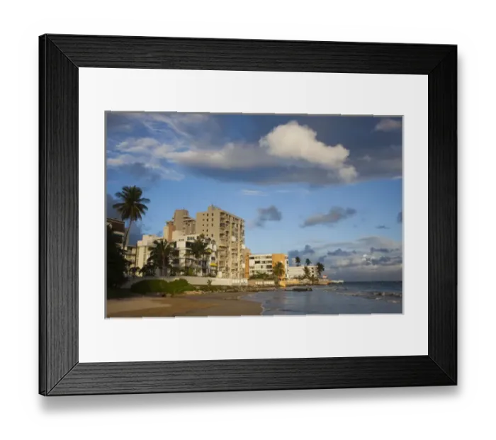 Framed Print : Puerto Rico, San Juan Area, Isla Verde, Punta El Media point, highrise beachfront buildings Framed Print : Puerto Rico, San Juan Area, Isla Verde, Punta El Media point, highrise beachfront buildings