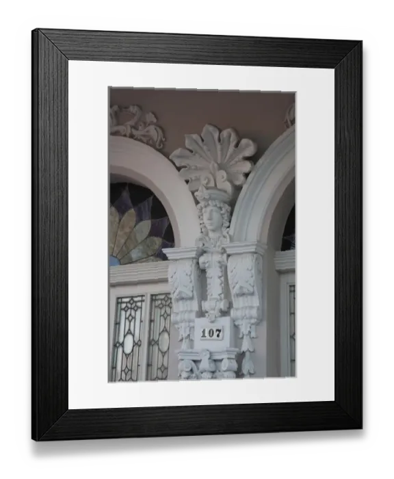 Framed Print : Puerto Rico, South Coast, Ponce, Reina Isabel Street, house detail Framed Print : Puerto Rico, South Coast, Ponce, Reina Isabel Street, house detail