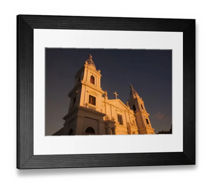 Framed Print : Puerto Rico, South Coast, Ponce, Catedral Nuestra Senora de Guadalupe cathedral, sunset