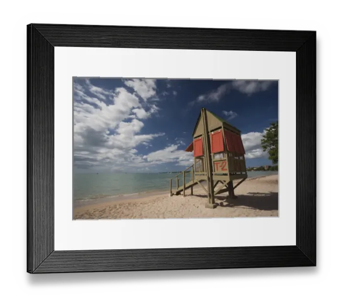 Framed Print : Puerto Rico, West Coast, Boqueron, Balneario Boqueron beach, lifeguard hut Framed Print : Puerto Rico, West Coast, Boqueron, Balneario Boqueron beach, lifeguard hut