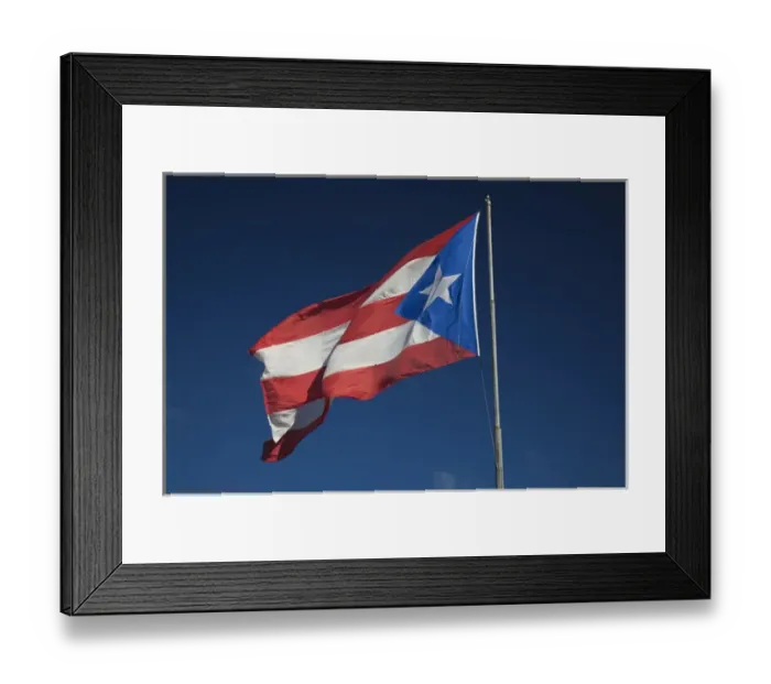 Framed Print : Puerto Rico, North Coast, Isabela, Puerto Rican flag Framed Print : Puerto Rico, North Coast, Isabela, Puerto Rican flag