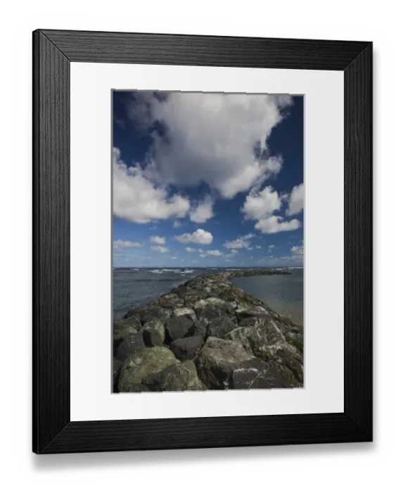 Framed Print : Puerto Rico, North Coast, Dorado, Dorado Beach breakwater
