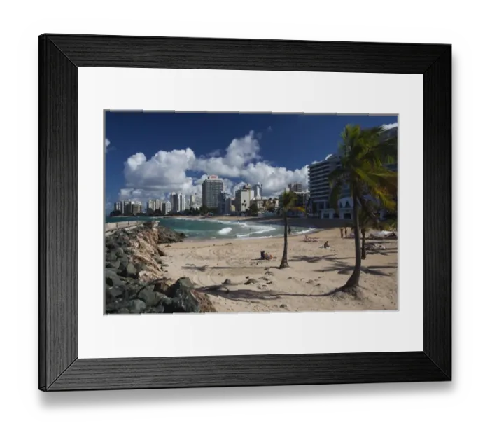 Framed Print : Puerto Rico, San Juan, Condado, Condado high rise buildings and Condado Beach Framed Print : Puerto Rico, San Juan, Condado, Condado high rise buildings and Condado Beach
