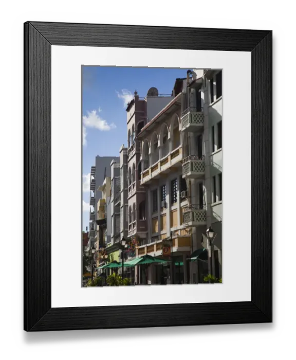 Framed Print : Puerto Rico, San Juan, Old San Juan, buildings on Comercio Street Framed Print : Puerto Rico, San Juan, Old San Juan, buildings on Comercio Street