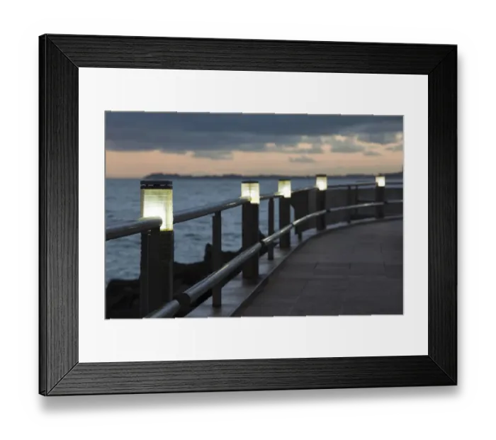 Framed Print : Puerto Rico, San Juan, Condado, Condado beach walkway, dawn Framed Print : Puerto Rico, San Juan, Condado, Condado beach walkway, dawn