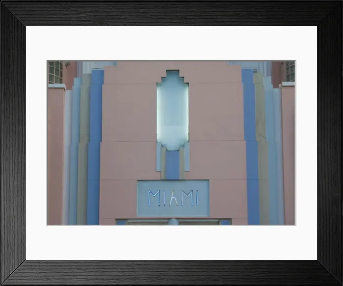 Framed Print : Puerto Rico, San Juan, Condado, Art Deco building sign Framed Print : Puerto Rico, San Juan, Condado, Art Deco building sign