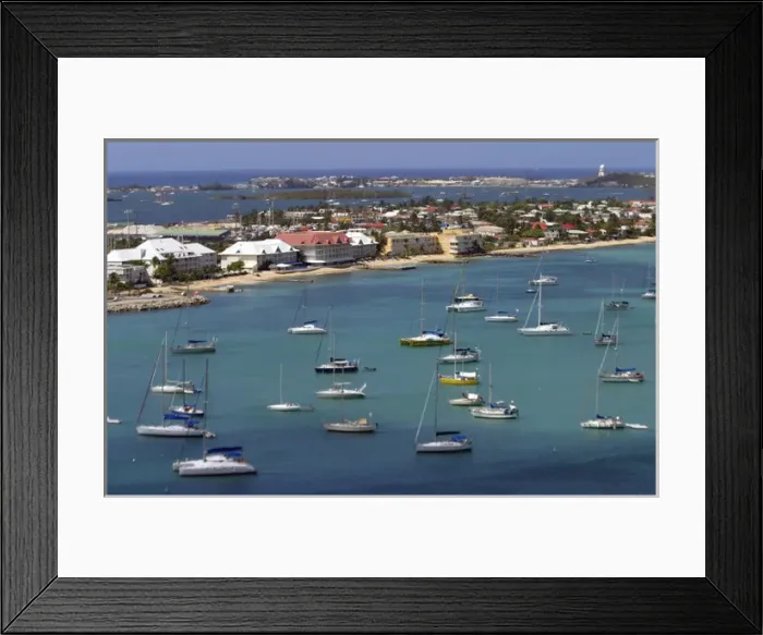 Framed Print : Beautiful Gustavia Harbor on St. Barts island in the Caribbean, a popular cruise Framed Print : Beautiful Gustavia Harbor on St. Barts island in the Caribbean, a popular cruise