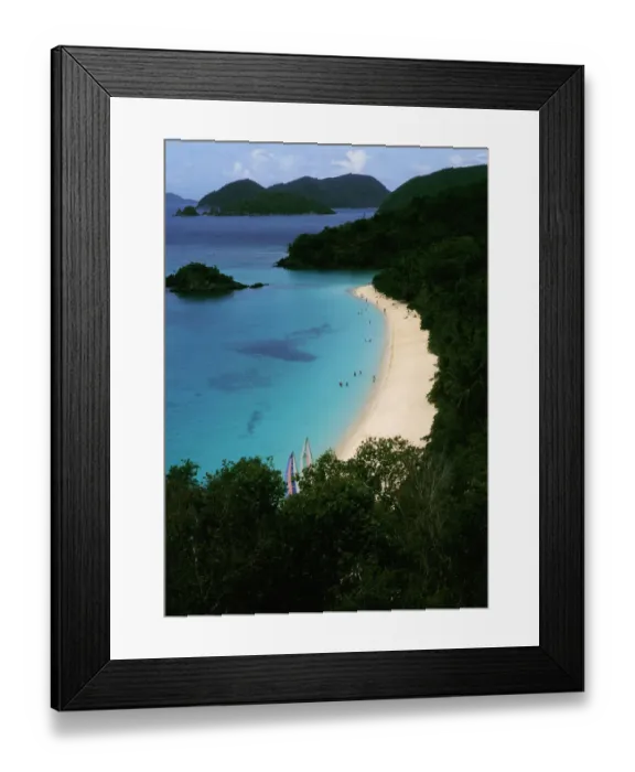 Framed Print : Trunk Bay Beach, St. Johns: One of the beaches best in the world