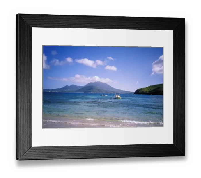 Framed Print : Caribbean, St. Kitts. Beach Framed Print : Caribbean, St. Kitts. Beach