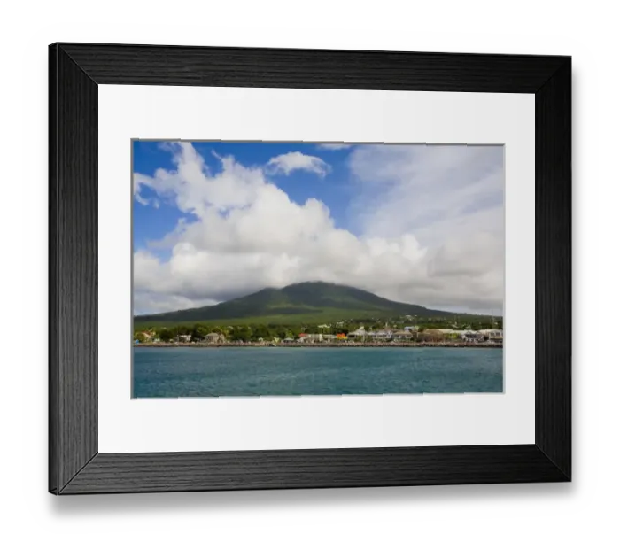 Framed Print : Charlestown with Nevis Peak - 3, 212 feet Framed Print : Charlestown with Nevis Peak - 3, 212 feet