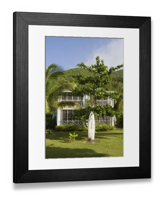Framed Print : Oualie Beach Hotel, bungalows