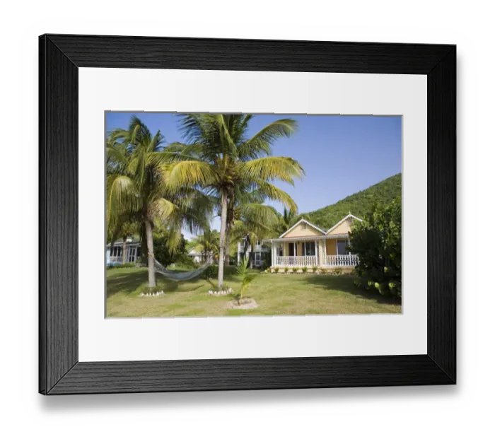 Framed Print : Oualie Beach Hotel, bungalows Framed Print : Oualie Beach Hotel, bungalows