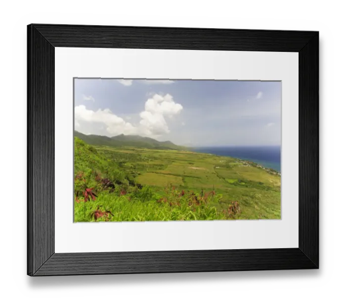 Framed Print : Lowland views from Brimstone Hill Fortress, built 1690-1790, 800-feet above the sea Framed Print : Lowland views from Brimstone Hill Fortress, built 1690-1790, 800-feet above the sea