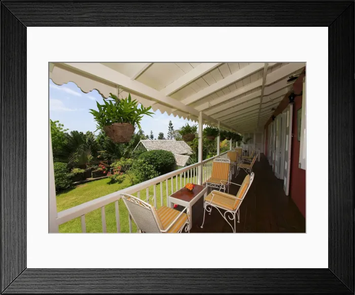 Framed Print : Rawlins Plantation Inn, former historic sugar mill, St Kitts, Caribbean