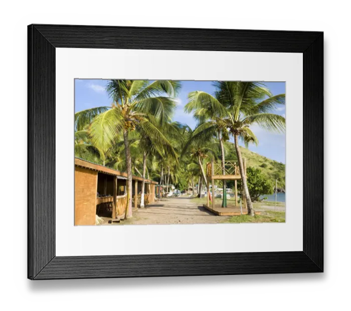 Framed Print : Beach bars at Frigate Bay southside, St Kitts, Caribbean Framed Print : Beach bars at Frigate Bay southside, St Kitts, Caribbean