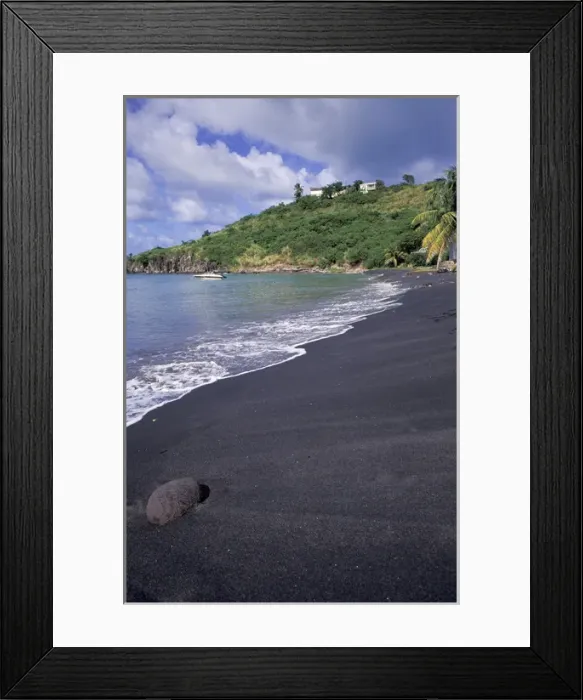 Framed Print : Caribbean, Nevis. Beach scene
