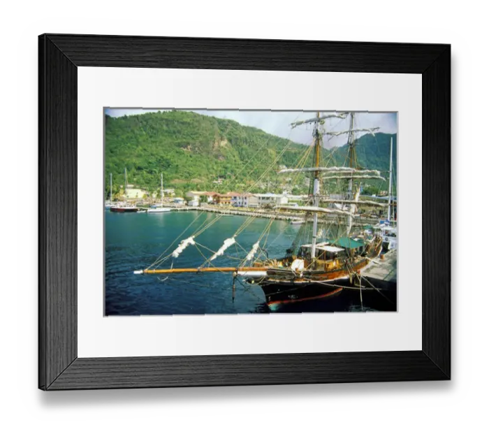 Framed Print : Caribbean, St. Lucia, Soufriere. Boats in a harbor Framed Print : Caribbean, St. Lucia, Soufriere. Boats in a harbor