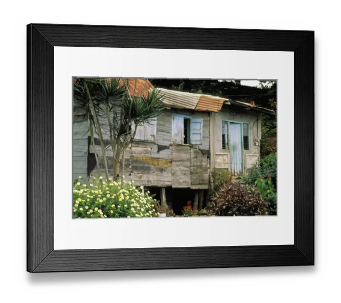 Framed Print : Caribbean, Dominica, Carib Village. Hut