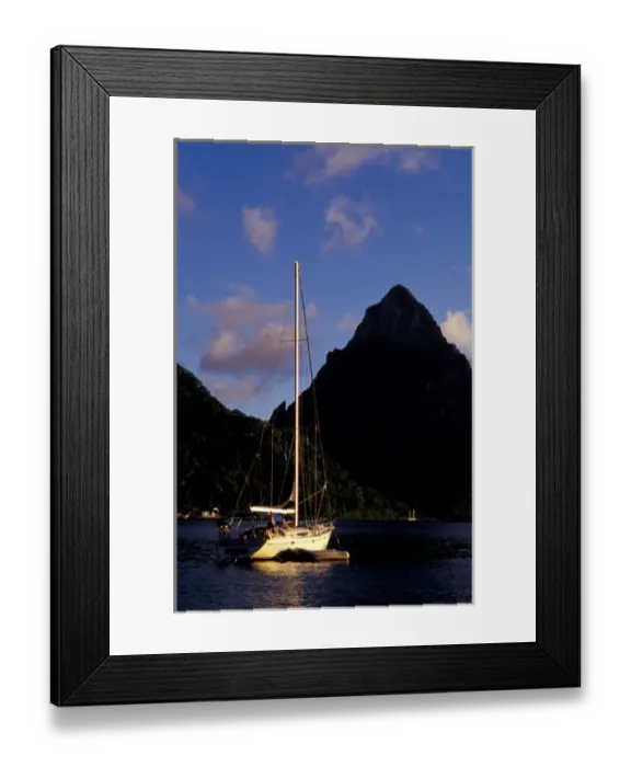 Framed Print : Caribbean, BWI, St. Lucia, Caribbean Pitons Framed Print : Caribbean, BWI, St. Lucia, Caribbean Pitons