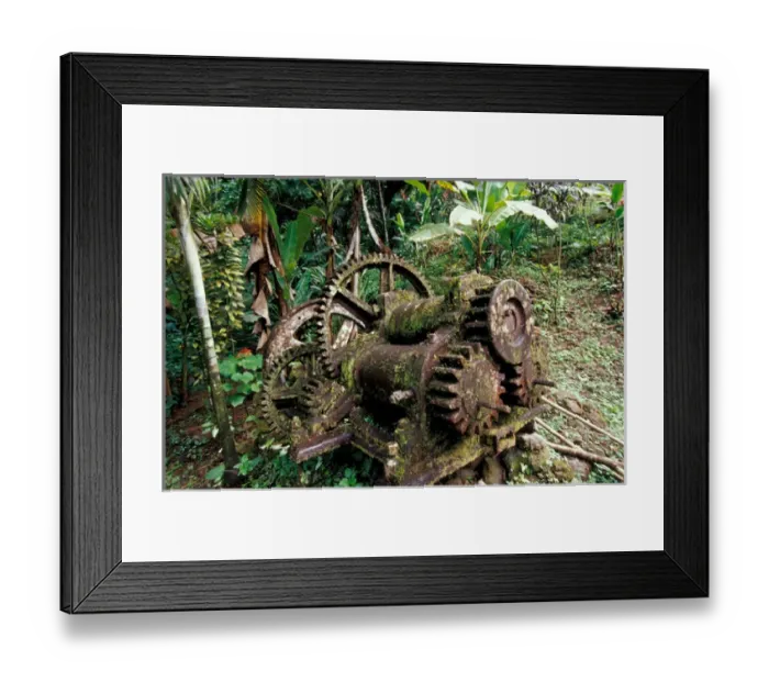 Framed Print : Caribbean, BWI, St. Lucia, Mill ruins at Pyke waterfall Framed Print : Caribbean, BWI, St. Lucia, Mill ruins at Pyke waterfall