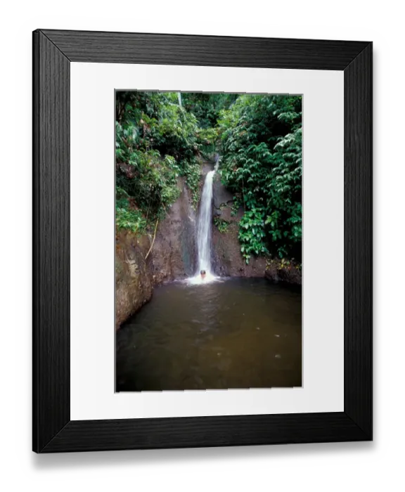 Framed Print : Caribbean, BWI, St. Lucia, Pyke waterfall Framed Print : Caribbean, BWI, St. Lucia, Pyke waterfall