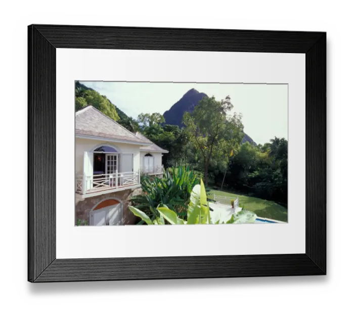 Framed Print : Caribbean, BWI, St. Lucia, the Beau Estate