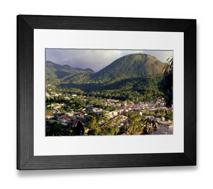 Framed Print : Caribbean, BWI, St. Lucia, Town of Soufriere Framed Print : Caribbean, BWI, St. Lucia, Town of Soufriere