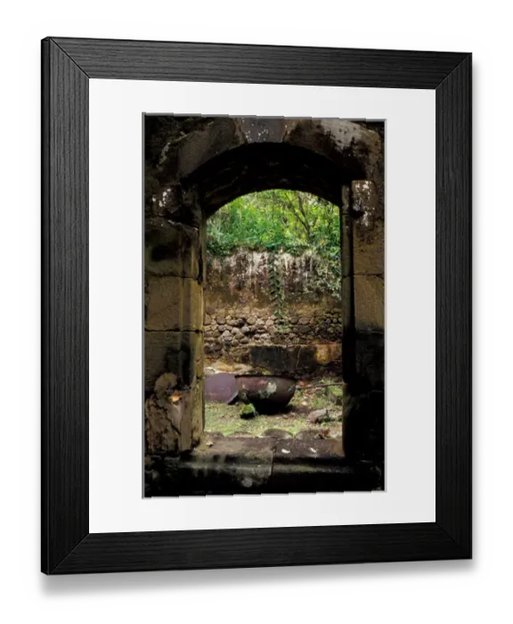 Framed Print : Caribbean, BWI, St. Lucia, French Mill ruins at Anse Mamin, Anse Chastenet