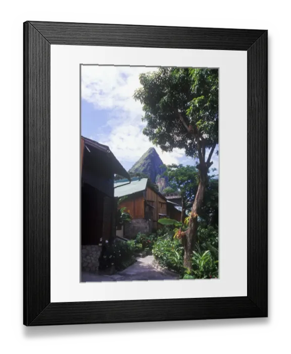Framed Print : Ladera Resort, Petit Piton, Souffriere, St Lucia, Caribbean Framed Print : Ladera Resort, Petit Piton, Souffriere, St Lucia, Caribbean