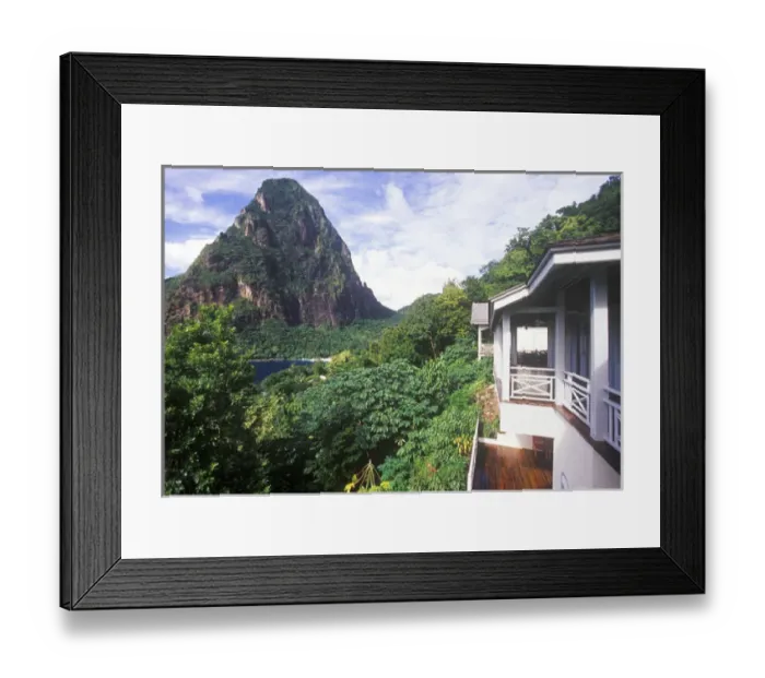 Framed Print : Beau Estate, Gros Piton, Souffriere, St Lucia, Caribbean