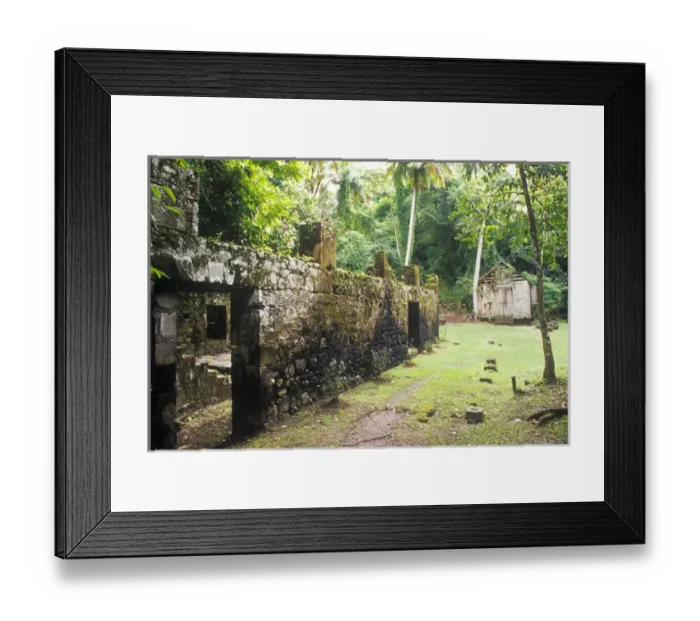 Framed Print : Historic French sugar mill, Anse Chastanet, Sourfriere, St. Lucia, Caribbean