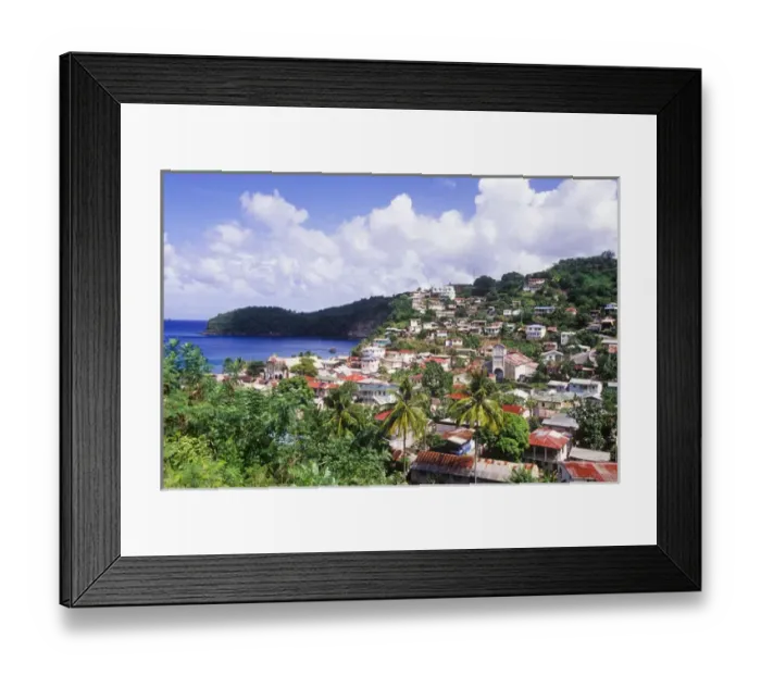 Framed Print : Village of Canaries, Anse la Raye, St. Lucia, Caribbean Framed Print : Village of Canaries, Anse la Raye, St. Lucia, Caribbean