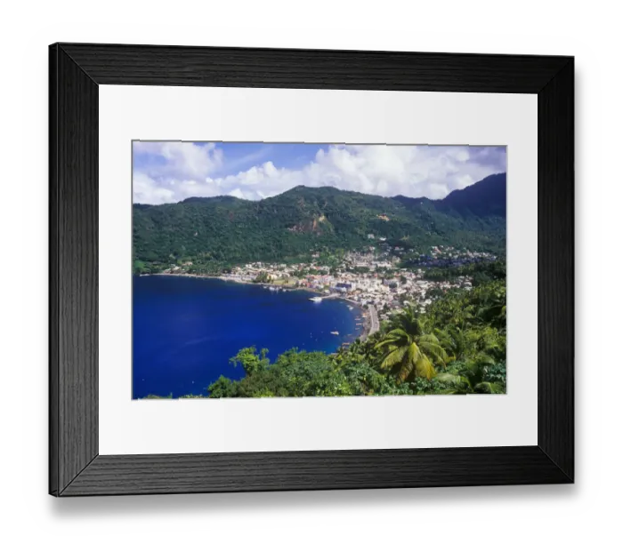 Framed Print : Village of Sourfriere, St. Lucia, Caribbean Framed Print : Village of Sourfriere, St. Lucia, Caribbean