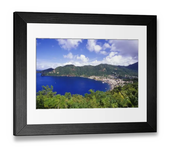 Framed Print : Village of Soufriere, St Lucia, Caribbean Framed Print : Village of Soufriere, St Lucia, Caribbean