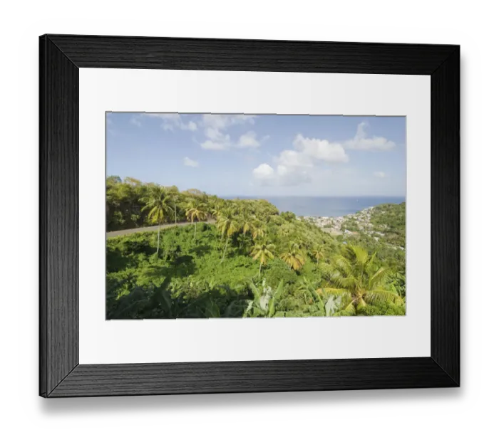 Framed Print : North America, Caribbean, St. Lucia, Soufriere. Lush greenery, banana plantations Framed Print : North America, Caribbean, St. Lucia, Soufriere. Lush greenery, banana plantations