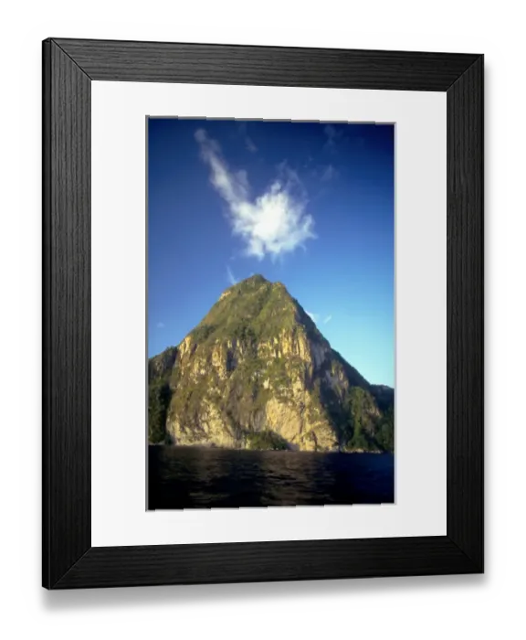 Framed Print : 01. Caribbean, St. Lucia. Petit Piton