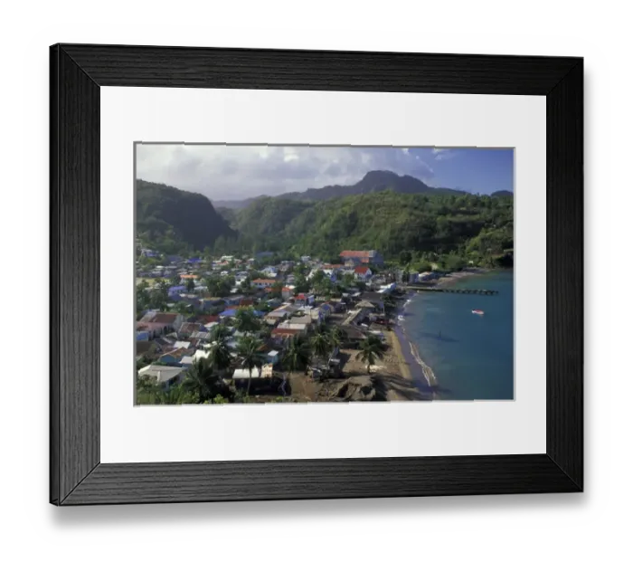 Framed Print : Caribbean, St. Lucia, Anse La Raye. Town view Framed Print : Caribbean, St. Lucia, Anse La Raye. Town view