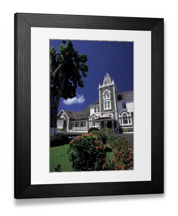 Framed Print : Caribbean, St. Lucia, Castries. Government house