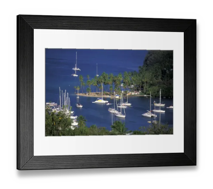 Framed Print : Caribbean, St. Lucia, Marigot Bay. Bay view