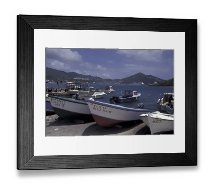 Framed Print : CARIBBEAN, St. Thomas, Charlotte Amalie Boats grounded on boat launch Framed Print : CARIBBEAN, St. Thomas, Charlotte Amalie Boats grounded on boat launch