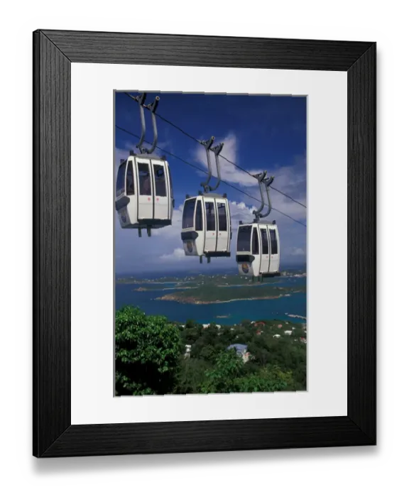 Framed Print : CARIBBEAN, St. Thomas Paradise Point Tramway