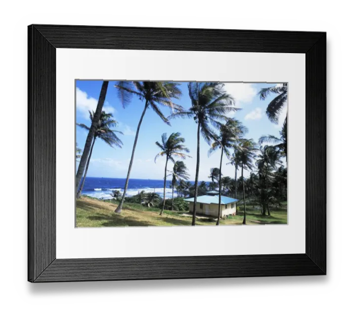 Framed Print : Beautiful waves at windward side of Grants Bay in St. Vincent and the Grenadines