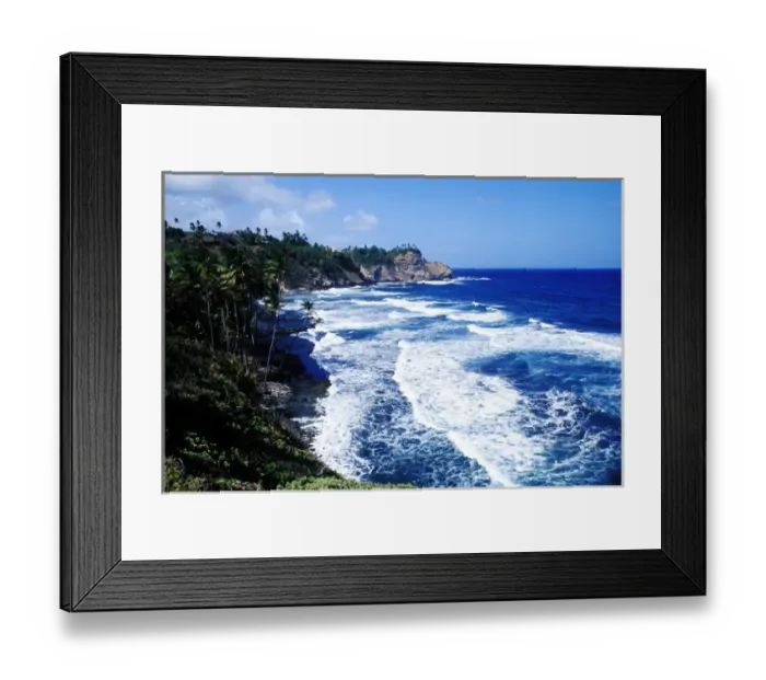Framed Print : Beautiful waves and beaches of windward side in St. Vincent and the Grenadines Framed Print : Beautiful waves and beaches of windward side in St. Vincent and the Grenadines