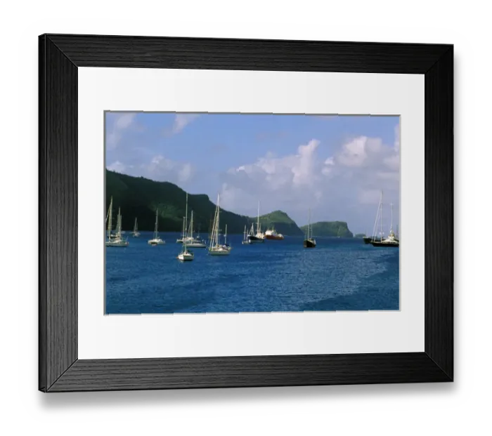 Framed Print : Caribbean, Bequia. Boats on the water Framed Print : Caribbean, Bequia. Boats on the water