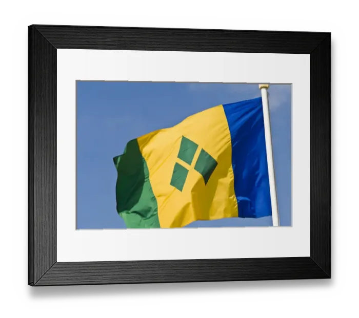Framed Print : St. Vincent & the Grenadines flag Framed Print : St. Vincent & the Grenadines flag
