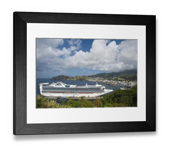Framed Print : Cruise ship in Kingstown, harbour St. Vincent & The Grenadines Framed Print : Cruise ship in Kingstown, harbour St. Vincent & The Grenadines