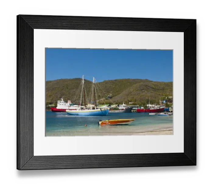 Framed Print : Fishing boats in Port Elizabeth harbour, Bequia, St. Vincent & The Grenadines Framed Print : Fishing boats in Port Elizabeth harbour, Bequia, St. Vincent & The Grenadines