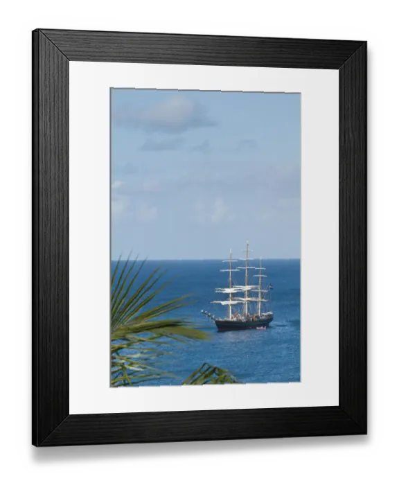 Framed Print : St. Vincent & The Grenadines. Stad Amsterdam clipper ship