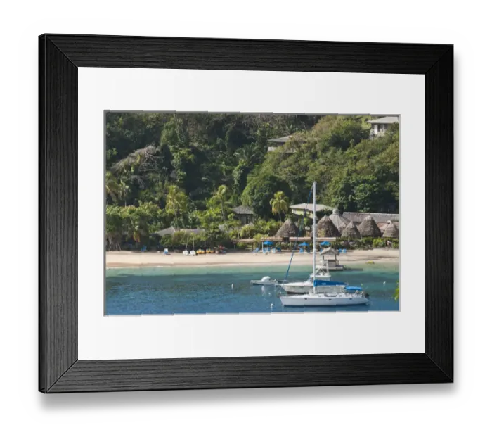 Framed Print : St. Vincent & The Grenadines. Young Island Resort